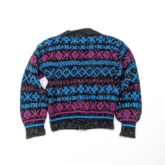 Vintage DiVincent Cardigan Boys Size 2T Retro 80s Knit V-neck Sweater - Picture 2 of 3